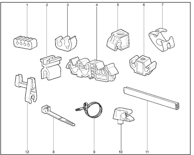 Скобы крепления тормозных трубок и шлангов