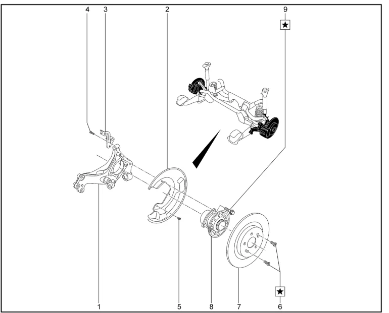 Ступица колеса заднего, диск заднего колеса для XCITE X-Cross 7, Chery Tiggo 7 Pro