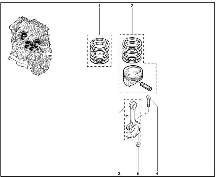 Поршень и шатун (K4M)