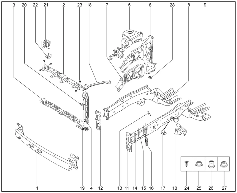 Элементы кузова нижние передние для XCITE X-Cross 8, Chery Tiggo 8 Pro