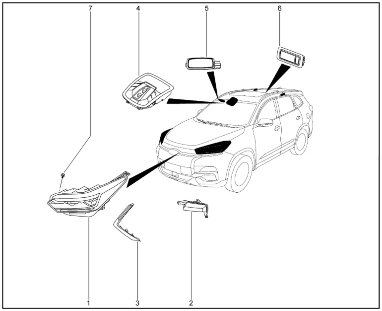Фары передние, освещение салона для XCITE X-Cross 8, Chery Tiggo 8 Pro