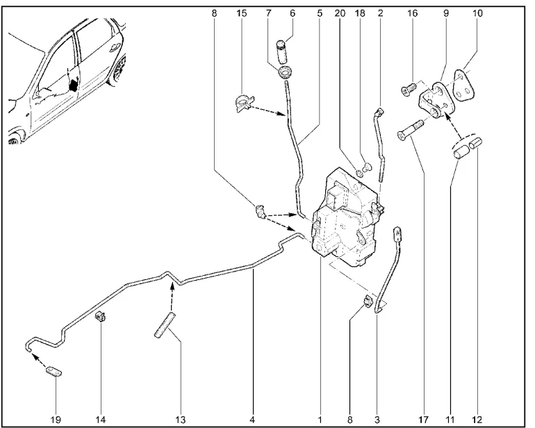 Замки дверей передних