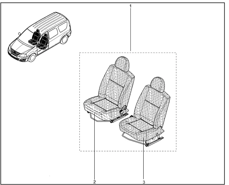 Комплект сидений (1 ряд)(фургон)