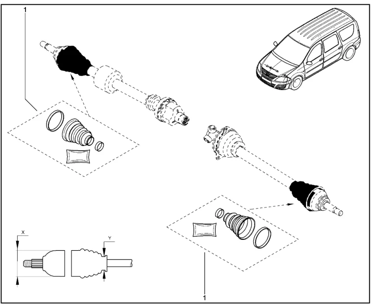 Комплекты чехлов внешних шарниров (К4М,К7М)