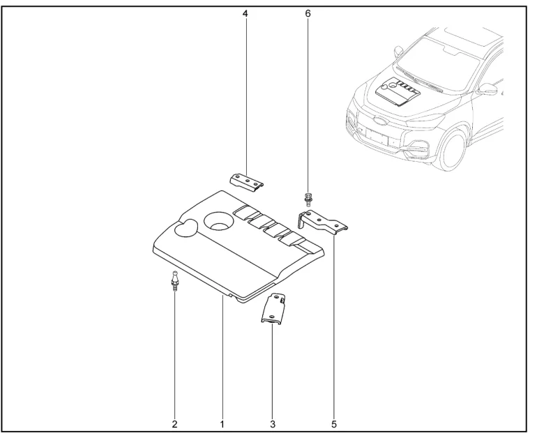 Экран двигателя для XCITE X-Cross 8, Chery Tiggo 8 Pro