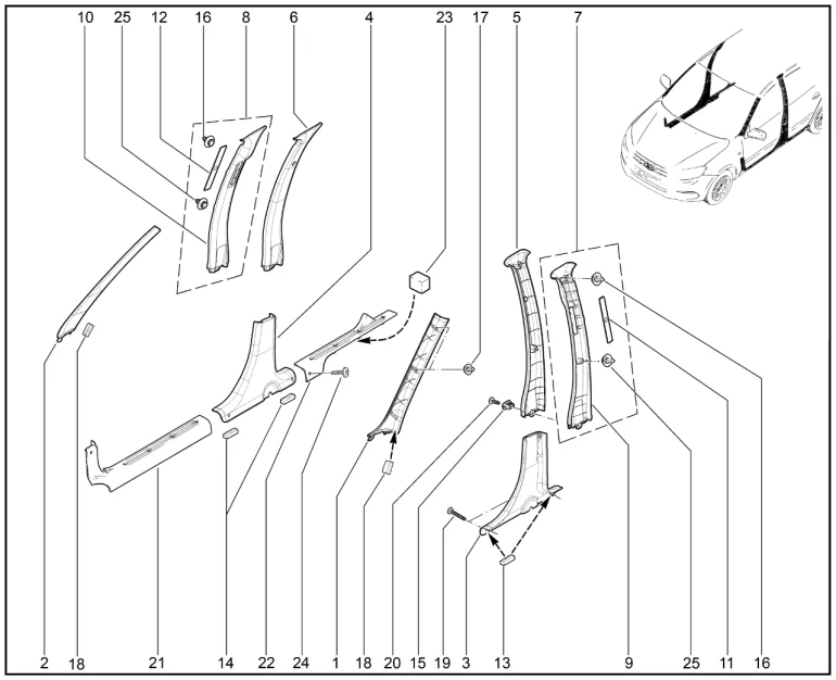 Обивки стоек