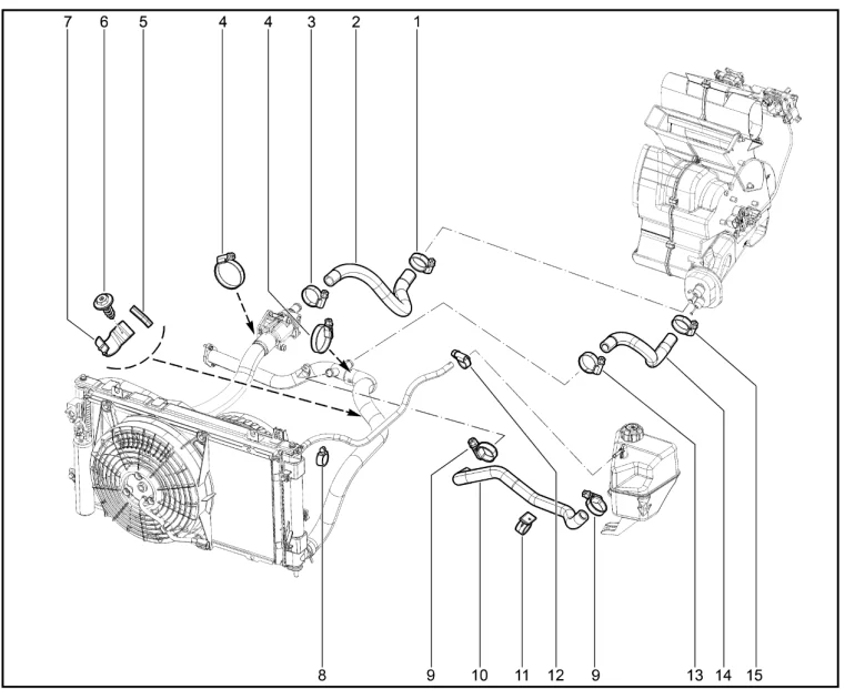 Шланги системы охлаждения двигателя (BVM5, BVA4)