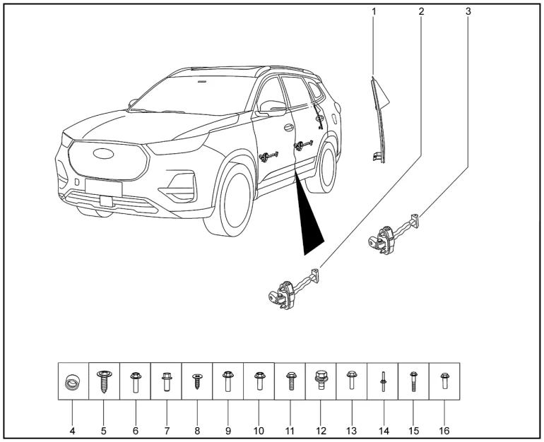 Ограничители дверей для XCITE X-Cross 8, Chery Tiggo 8 Pro