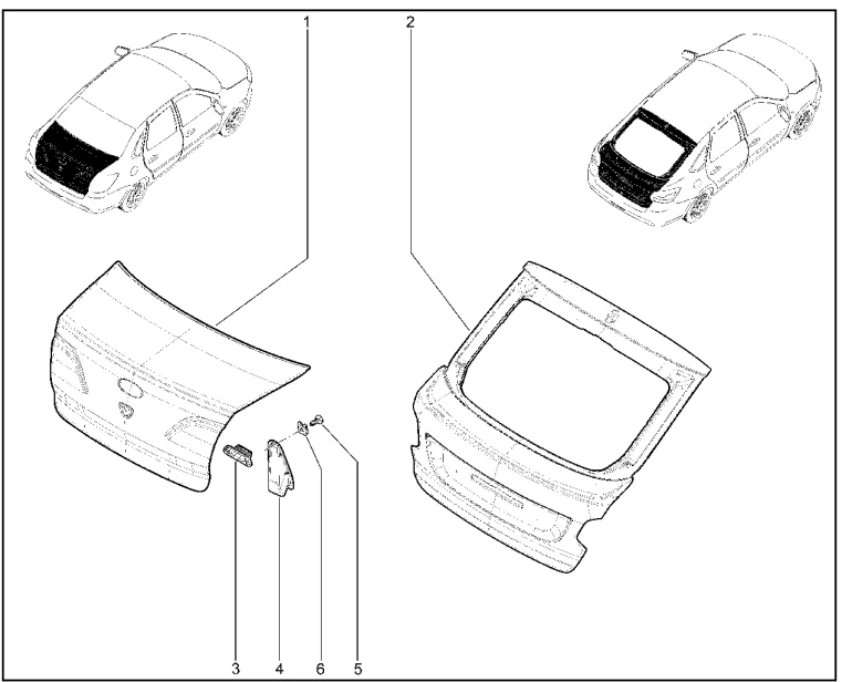 Крышка багажника, дверь задка (седан,лифтбек) до 30.07.2018