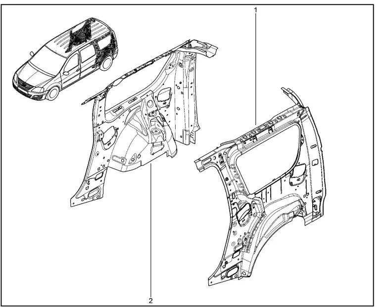 Панели боковины задние внутренние