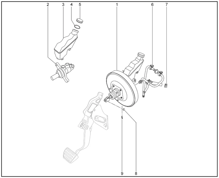Усилитель тормозов вакуумный для XCITE X-Cross 7, Chery Tiggo 7 Pro