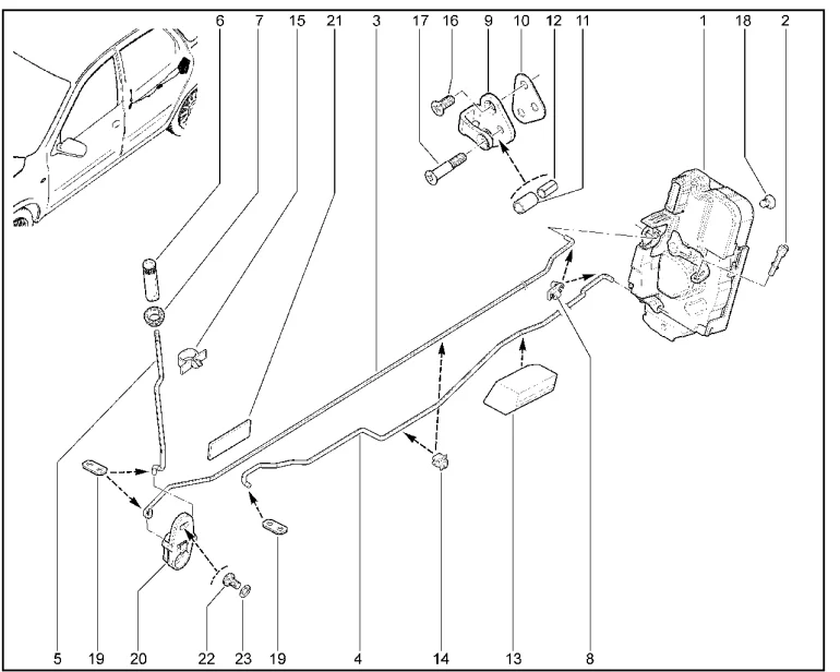 Замки дверей задних
