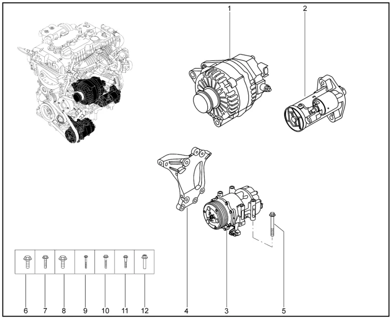 Генератор, стартер, компрессор для XCITE X-Cross 8, Chery Tiggo 8 Pro