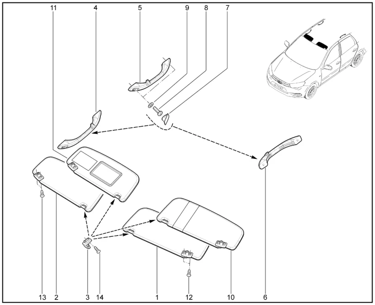 Козырьки, поручни