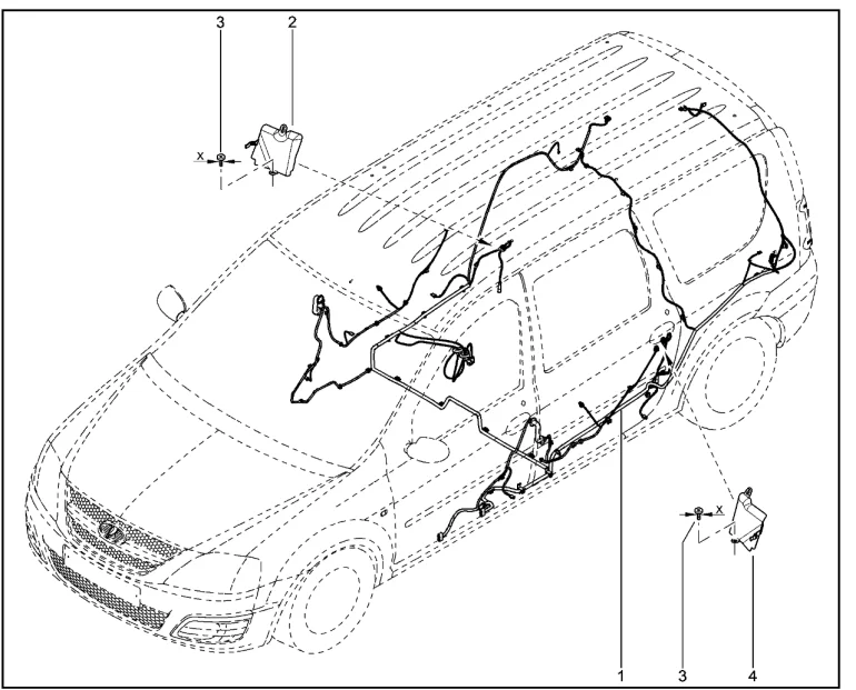 Жгуты проводов задние