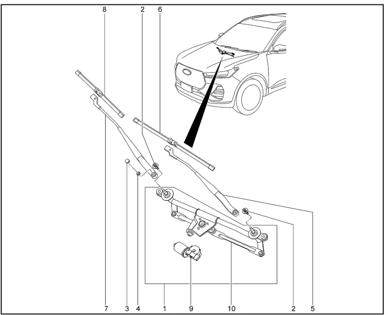 Стеклоочиститель передний для XCITE X-Cross 7, Chery Tiggo 7 Pro