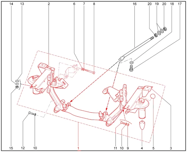 Поперечина подвески с кронштейнами для Lada Niva Travel 1.8л