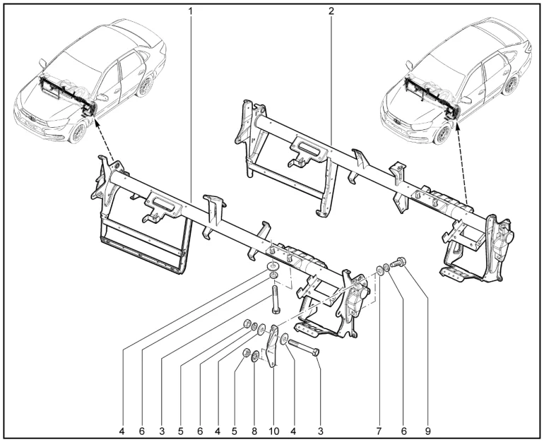 Поперечина панели приборов до 30.07.2018