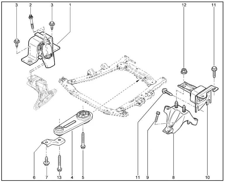 Подвеска двигателя (P3M,P4M - BVM5)