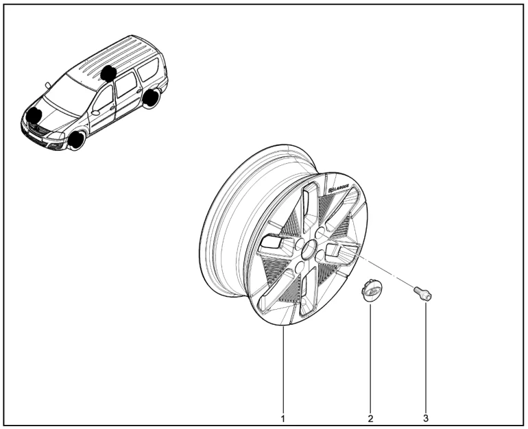 Диск колеса (литой) 15" (E-Largus)