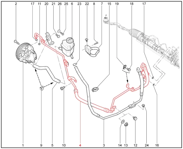 Шланг высокого давления ГУР 8450096271 для Lada Largus
