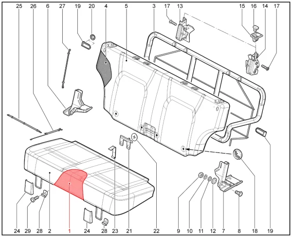 Набивка подушки заднего сиденья для Lada Niva Legend, 4x4, Urban