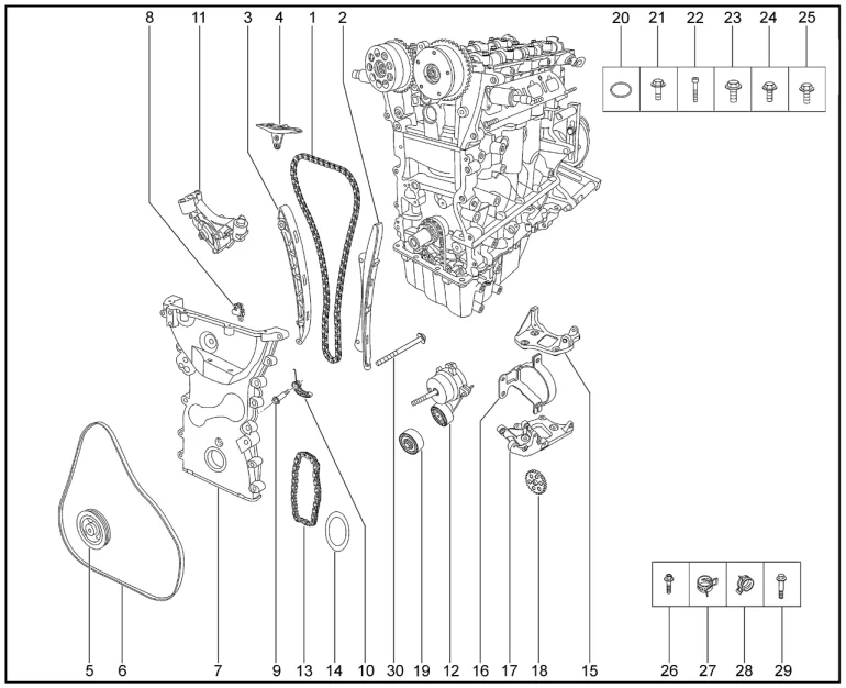 Привод ГРМ, ремень привода вспомогательных агрегатов для XCITE X-Cross 7, Chery Tiggo 7 Pro