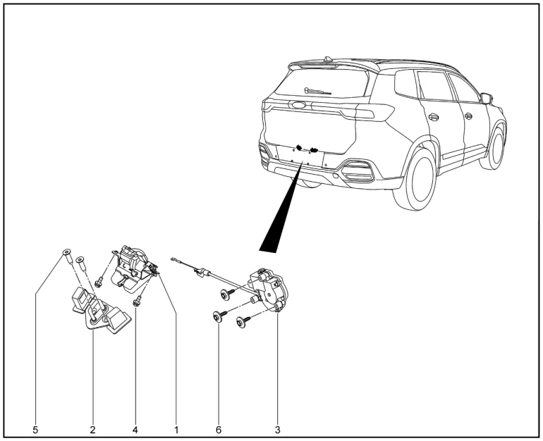 Замок двери задка для XCITE X-Cross 8, Chery Tiggo 8 Pro