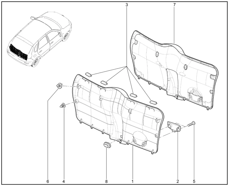 Обивка двери задка (хэтчбек)