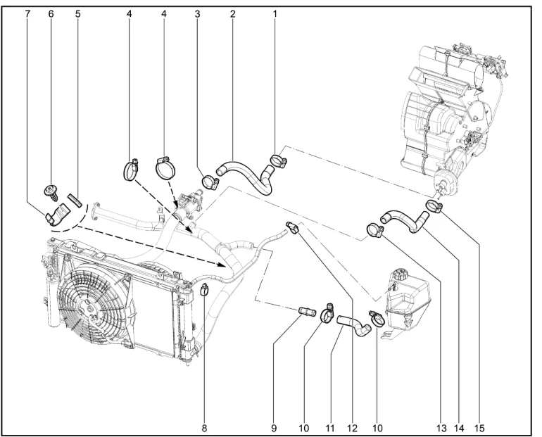 Шланги системы охлаждения двигателя (BVR5)