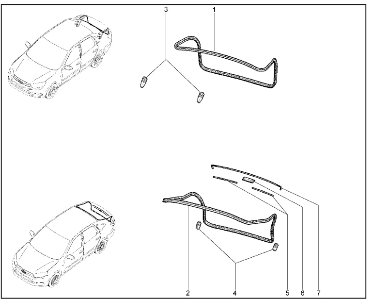 Уплотнители двери задка, крышки багажника (седан, лифтбэк) с 30.07.2018