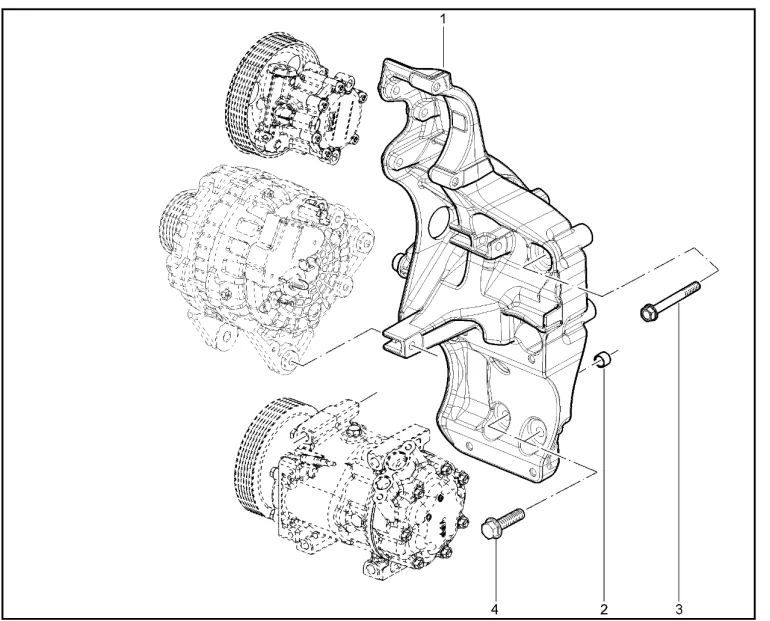 Кронштейн генератора (P4M,P3P)(с КУ)(с ГУР)