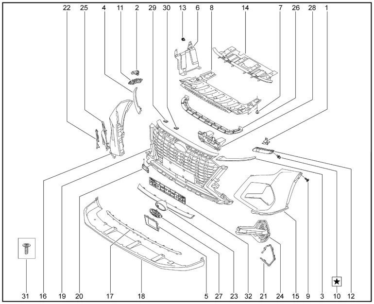 Бампер передний для XCITE X-Cross 8, Chery Tiggo 8 Pro