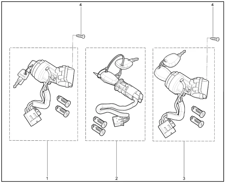 Комплект выключателя зажигания, ключ без ПДУ (FL)