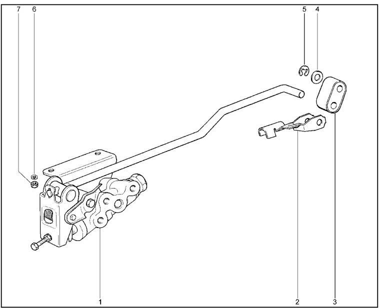 Привод регулятора давления тормозов (без ABS)
