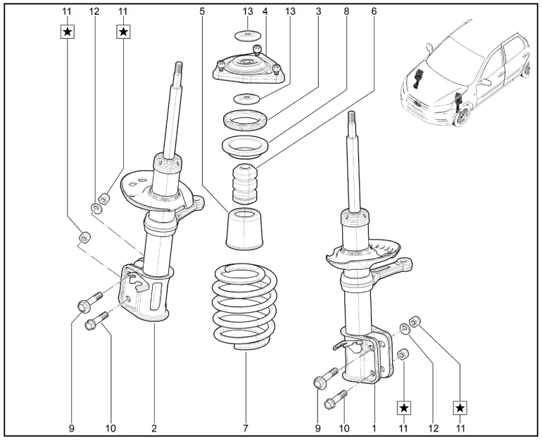 Стойка передней подвески телескопическая (Drive active)