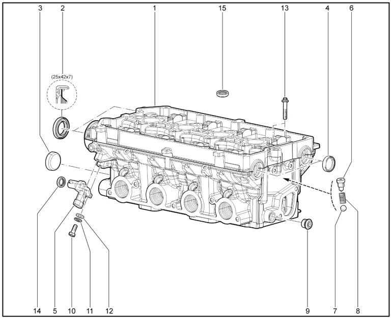 Головка блока цилиндров (деталировка)(Р4М-21126,21127,21129)