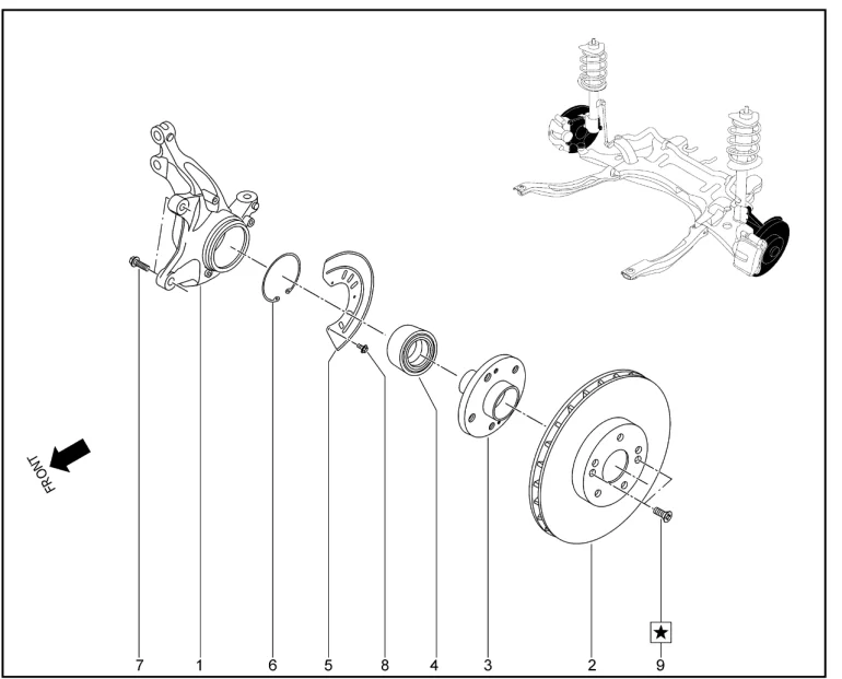 Ступица колеса переднего (E2, E3) для XCITE X-Cross 8, Chery Tiggo 8 Pro