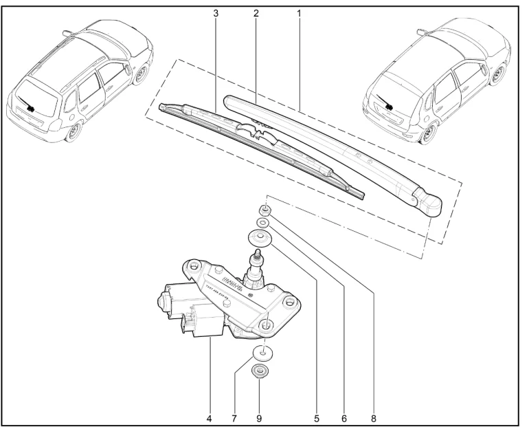 Стеклоочиститель задний (хэтчбек, универсал)