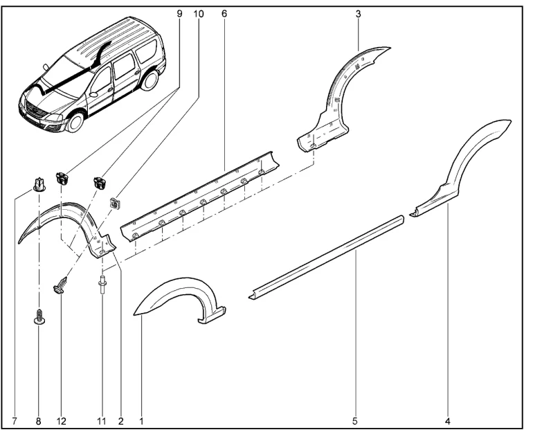 Накладки порогов и крыльев (Cross)