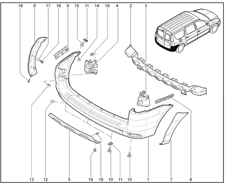 Бампер задний