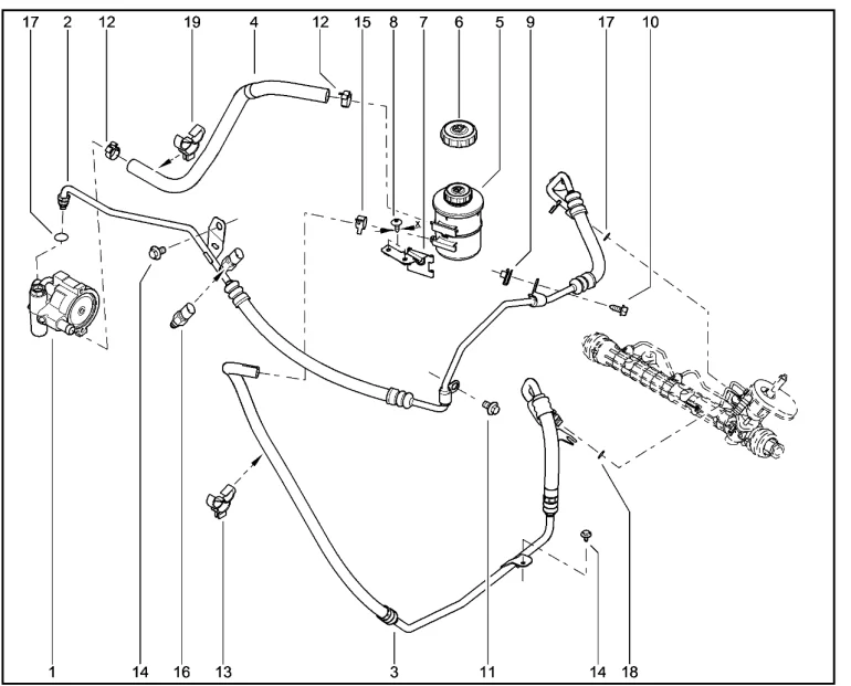 Система гидроусилителя рулевого управления (K4M без КУ)