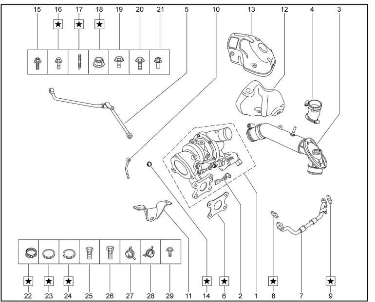 Турбокомпрессор для XCITE X-Cross 7, Chery Tiggo 7 Pro