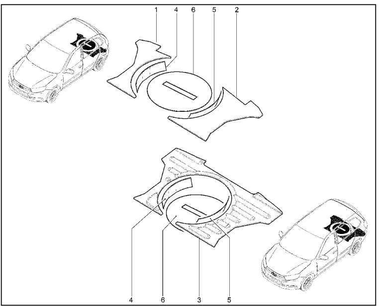 Обивки шумоизоляционные багажника (хэтчбек, универсал)