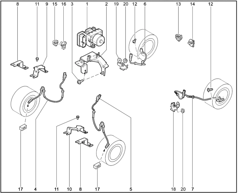 Гидроагрегат и датчики ABS