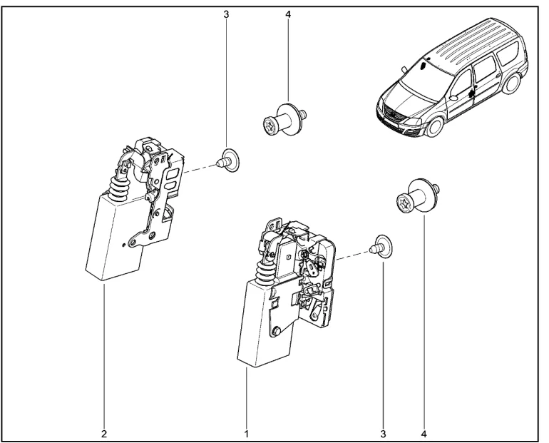 Замки дверей передних (электрические)