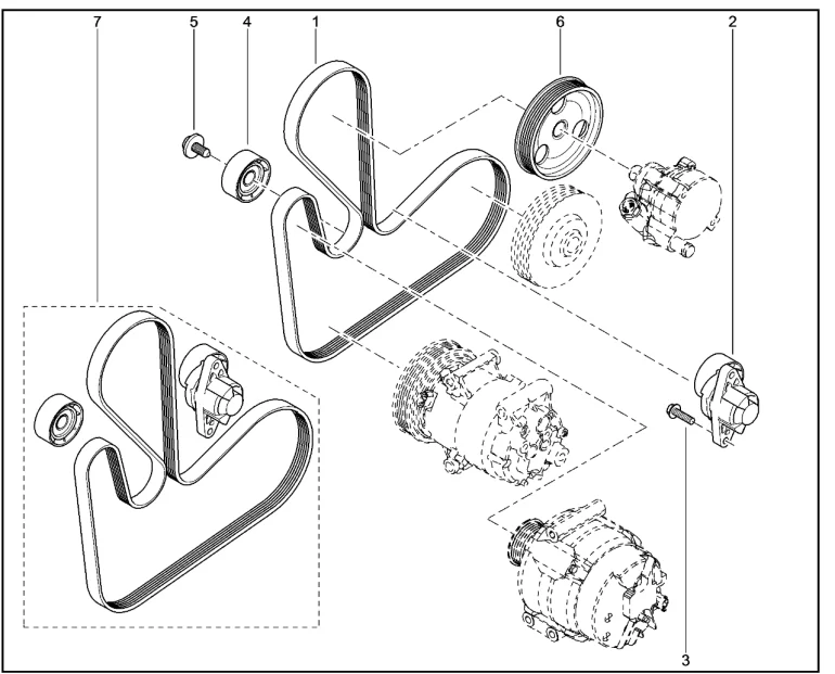 Ремень привода вспомогательных агрегатов (K7M с КУ, с ГУР)
