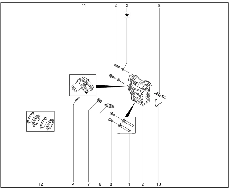 Тормоз задний для XCITE X-Cross 7, Chery Tiggo 7 Pro
