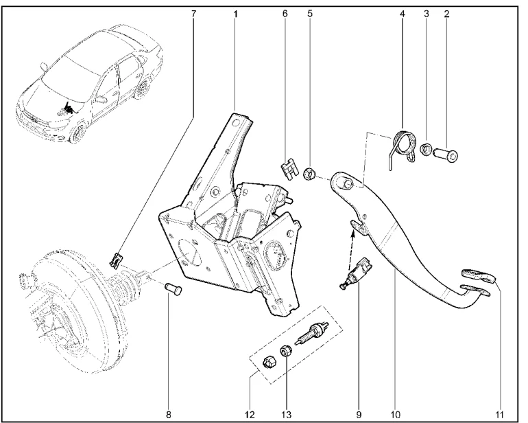 Педаль тормоза