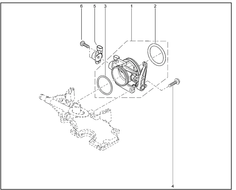 Патрубок дроссельный (K4M - AY)